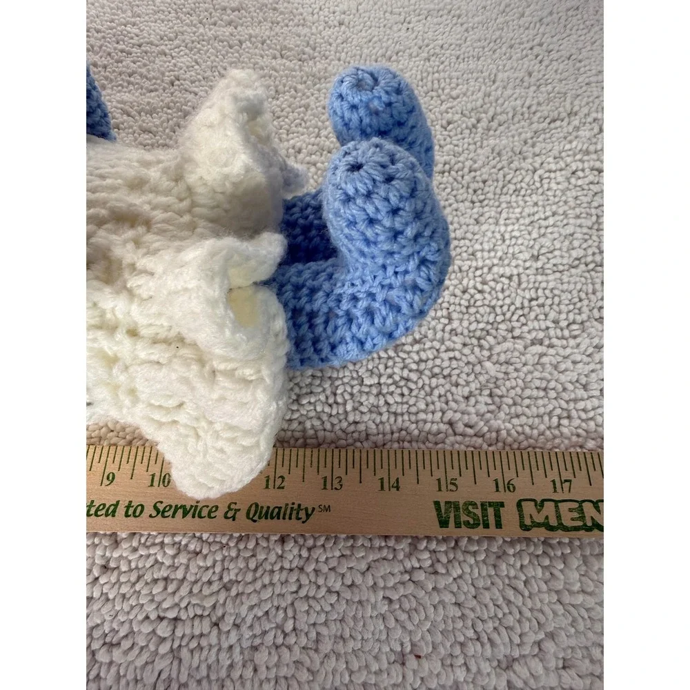 Vintage Crochet Smurf and Smurfette Handmade‎ Blue White Smurf 15